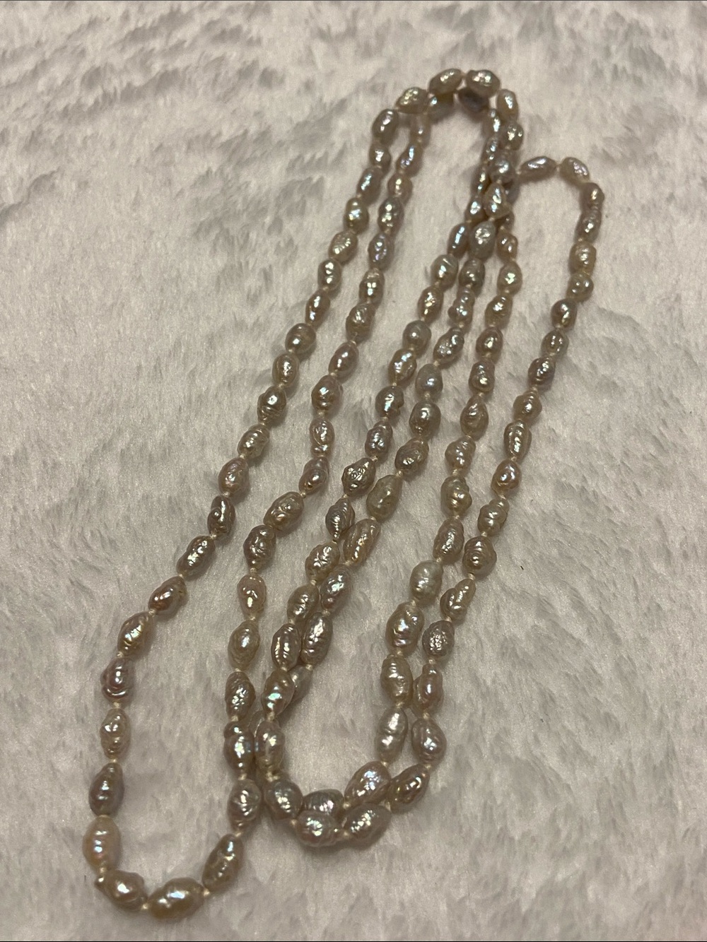 Natural grey rice Pearl Necklace